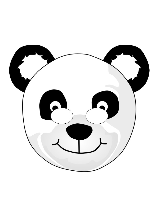 çocuklar için hazır kağıttan Panda maskesi şablonu